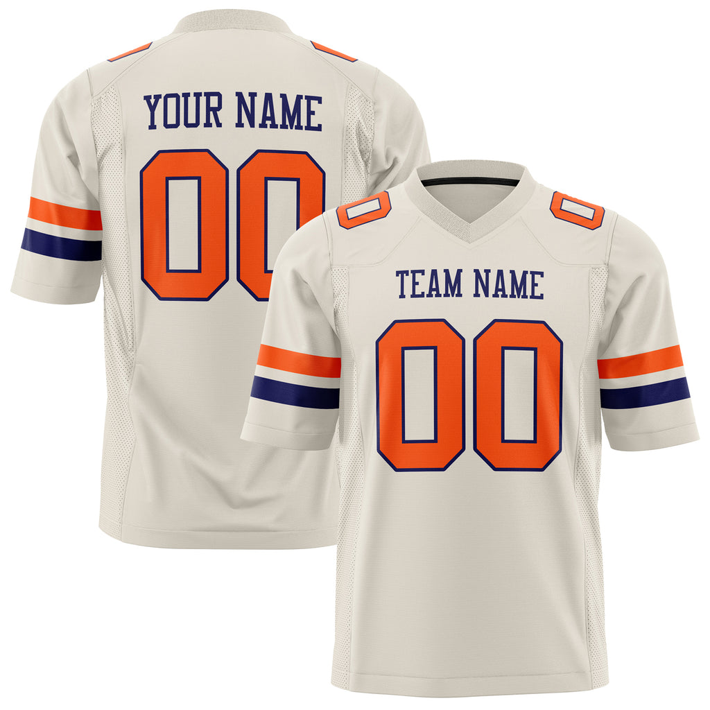 Custom Cream Orange Solid Colour Football Jersey FT01240725CR105