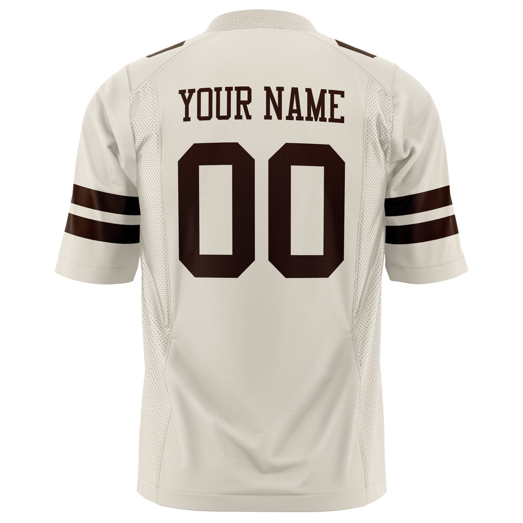 Custom Cream Brown Solid Colour Football Jersey