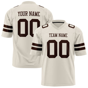 Custom Cream Brown Solid Colour Football Jersey FT01240725CR106