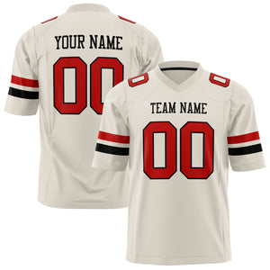 Custom Cream Red Solid Colour Football Jersey FT01240725CR108