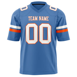 Custom Electric Blue White Solid Colour Football Jersey