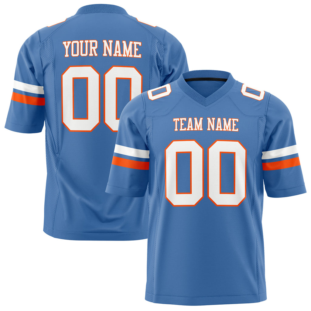 Custom Electric Blue White Solid Colour Football Jersey FT01240725EL109