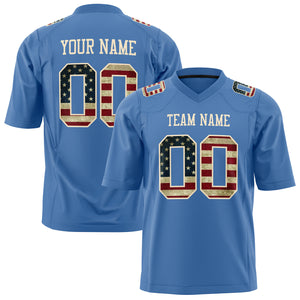 Custom Electric Blue Cream Solid Colour Football Jersey FT01240725EL112