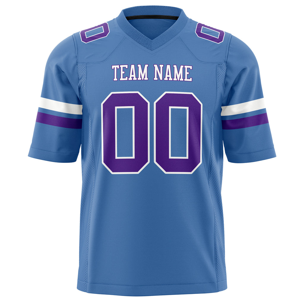 Custom Electric Blue Purple Solid Colour Football Jersey
