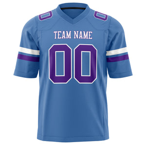 Custom Electric Blue Purple Solid Colour Football Jersey