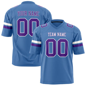 Custom Electric Blue Purple Solid Colour Football Jersey FT01240725EL115