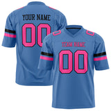 Custom Electric Blue Pink Solid Colour Football Jersey