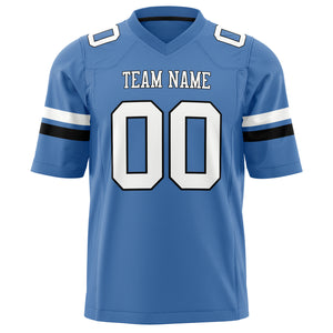 Custom Electric Blue White Solid Colour Football Jersey