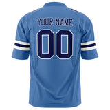 Custom Electric Blue Navy Solid Colour Football Jersey