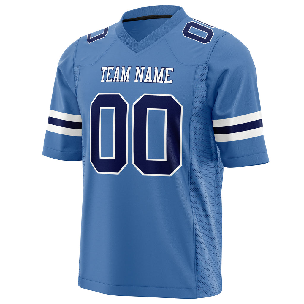 Custom Electric Blue Navy Solid Colour Football Jersey