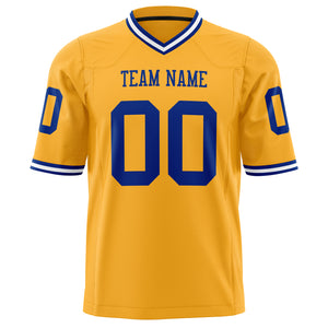 Custom Gold Navy Solid Colour Football Jersey