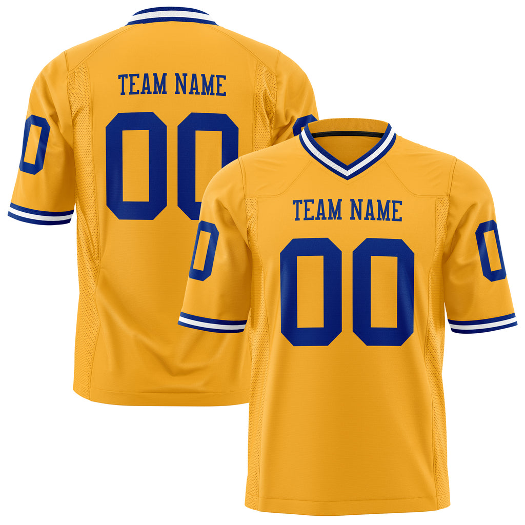Custom Gold Navy Solid Colour Football Jersey FT01240725GO130