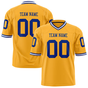 Custom Gold Navy Solid Colour Football Jersey FT01240725GO130