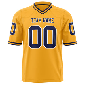 Custom Gold Navy Solid Colour Football Jersey