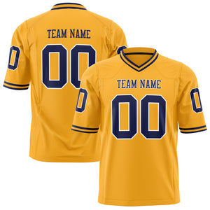 Custom Gold Navy Solid Colour Football Jersey FT01240725GO131