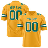Custom Gold Kelly Green Solid Colour Football Jersey
