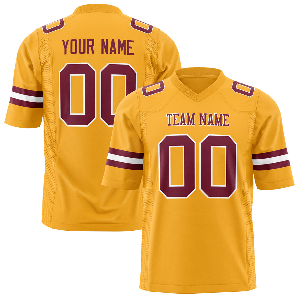 Custom Gold Maroon Solid Colour Football Jersey FT01240725GO133