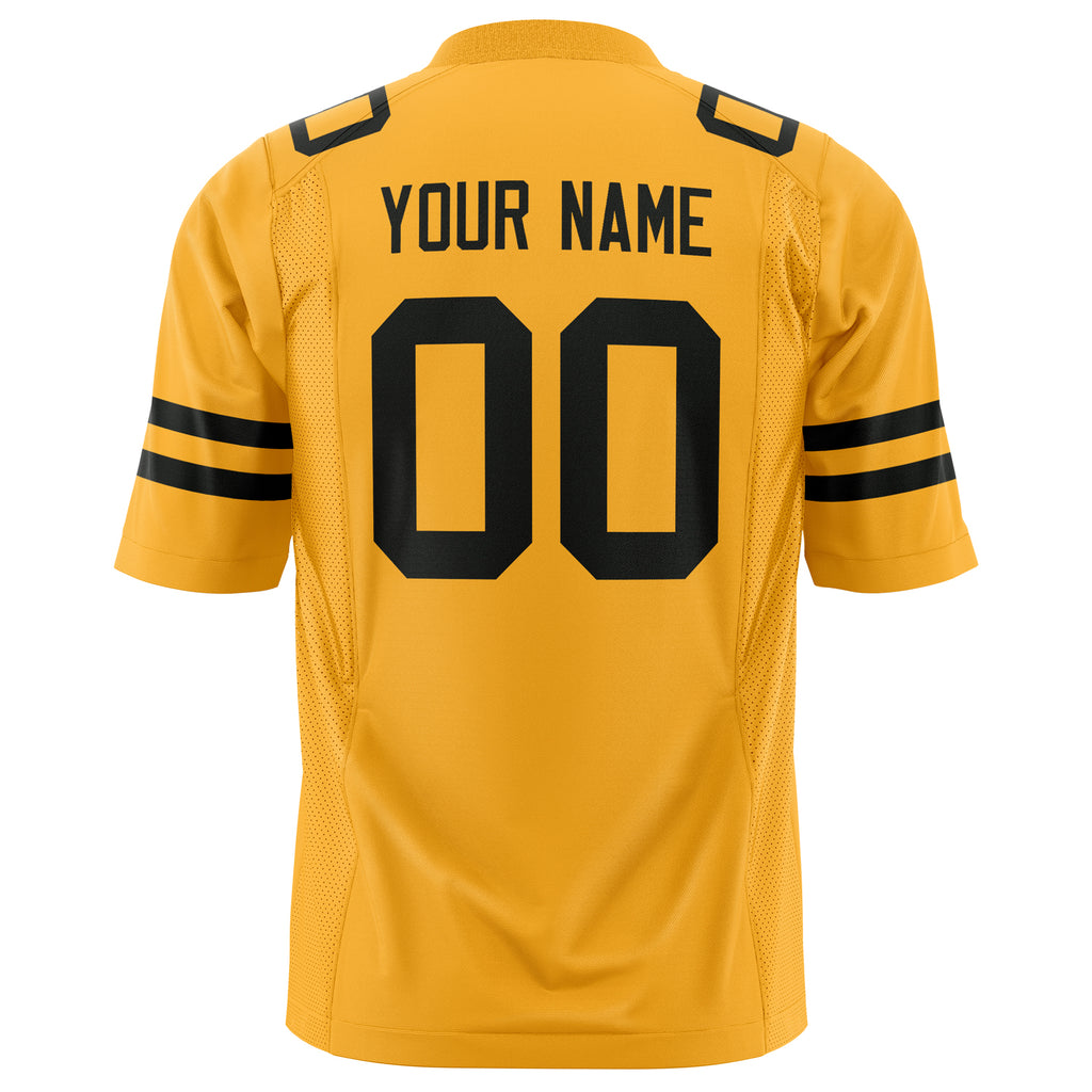Custom Gold Black Solid Colour Football Jersey