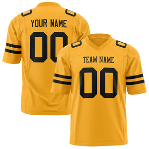 Custom Gold Black Solid Colour Football Jersey FT01240725GO136
