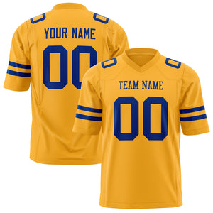 Custom Gold Navy Solid Colour Football Jersey FT01240725GO137