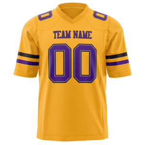 Custom Gold Purple Solid Colour Football Jersey