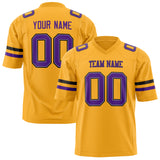 Custom Gold Purple Solid Colour Football Jersey