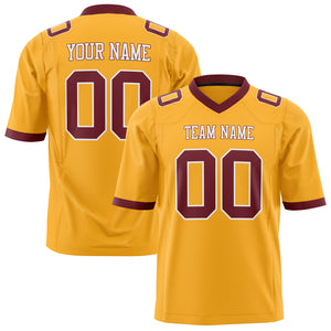 Custom Gold Maroon Solid Colour Football Jersey FT01240725GO140