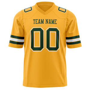 Custom Gold Green Solid Colour Football Jersey