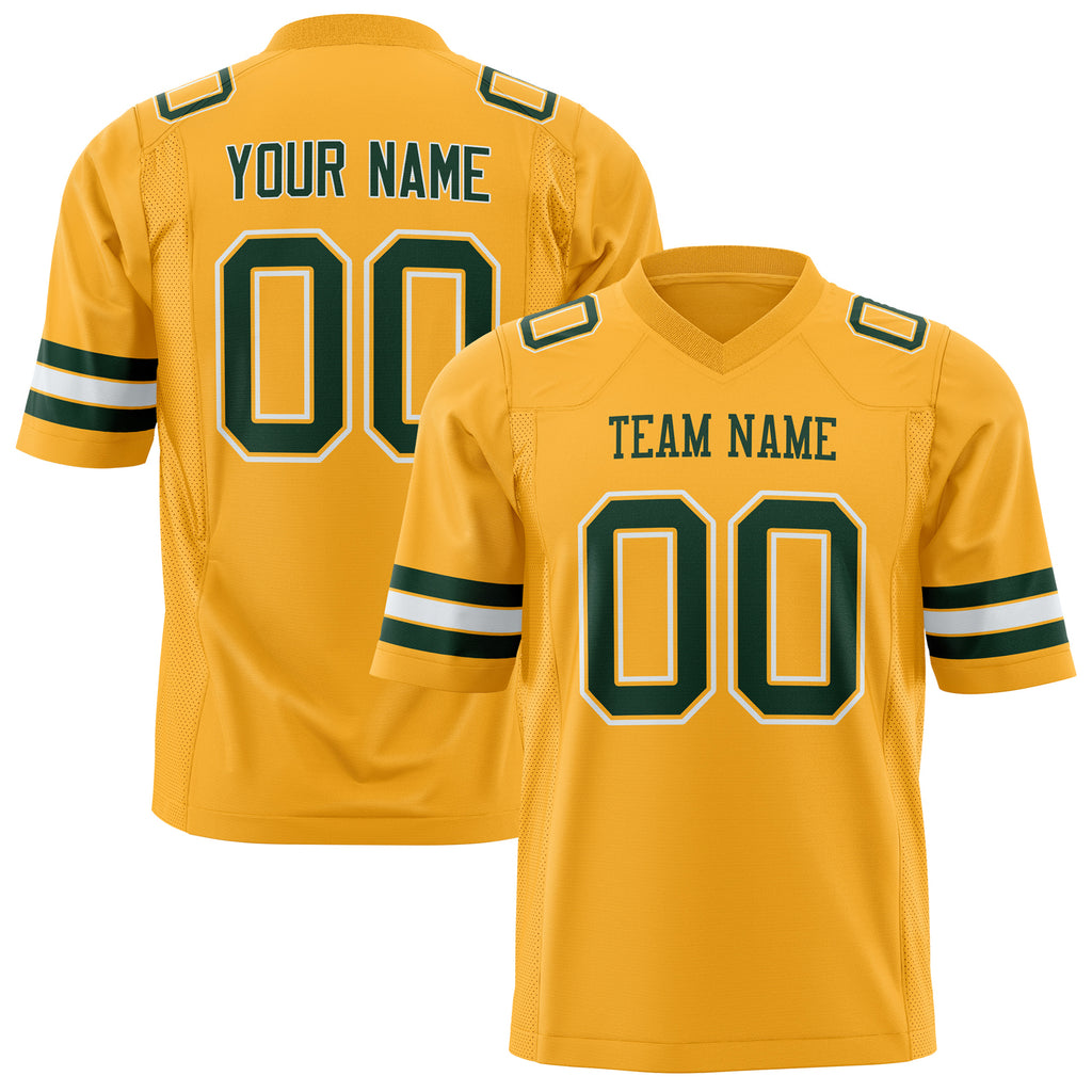 Custom Gold Green Solid Colour Football Jersey FT01240725GO141