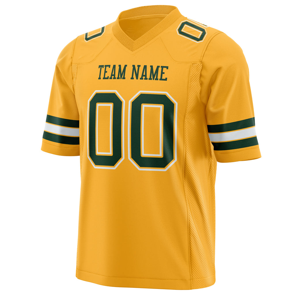 Custom Gold Green Solid Colour Football Jersey