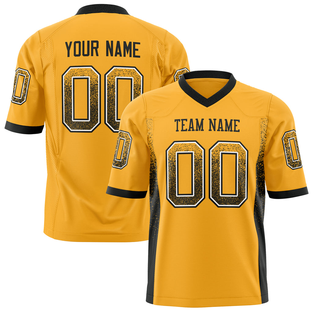 Custom Gold Black Solid Colour Football Jersey FT01240725GO143