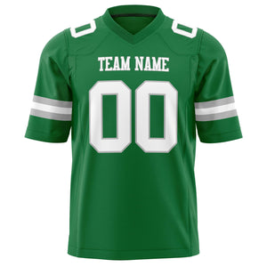 Custom Grass Green White Solid Colour Football Jersey