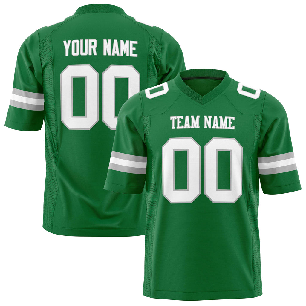Custom Grass Green White Solid Colour Football Jersey FT01240725GR149