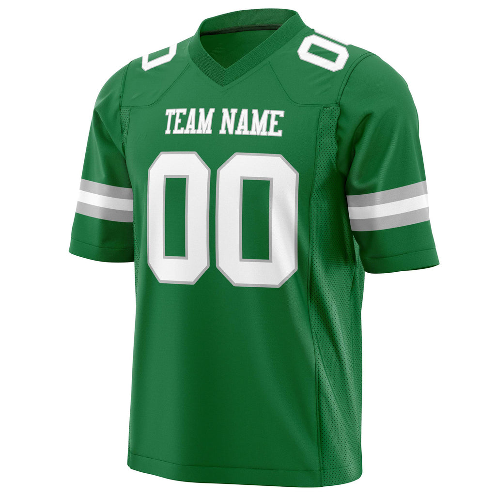 Custom Grass Green White Solid Colour Football Jersey