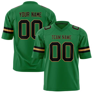 Custom Grass Green Black Solid Colour Football Jersey FT01240725GR151