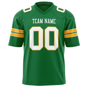 Custom Grass Green White Solid Colour Football Jersey