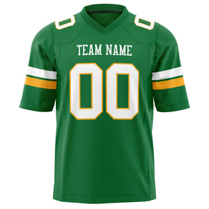 Custom Grass Green White Solid Colour Football Jersey