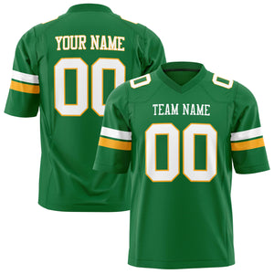 Custom Grass Green White Solid Colour Football Jersey FT01240725GR153
