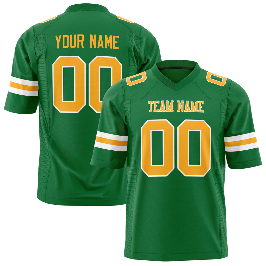 Custom Grass Green Gold Solid Colour Football Jersey FT01240725GR155