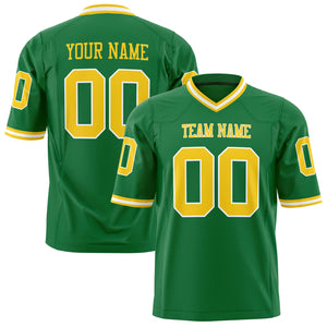 Custom Grass Green Gold Solid Colour Football Jersey FT01240725GR159
