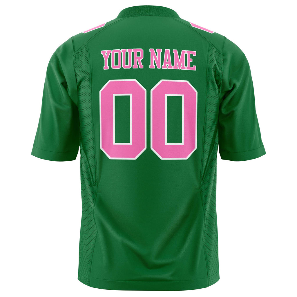 Custom Grass Green Pink Solid Colour Football Jersey