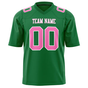 Custom Grass Green Pink Solid Colour Football Jersey