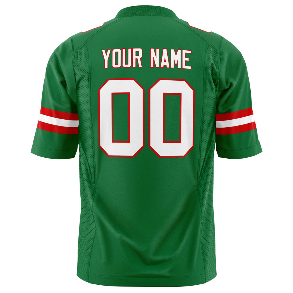 Custom Grass Green White Solid Colour Football Jersey