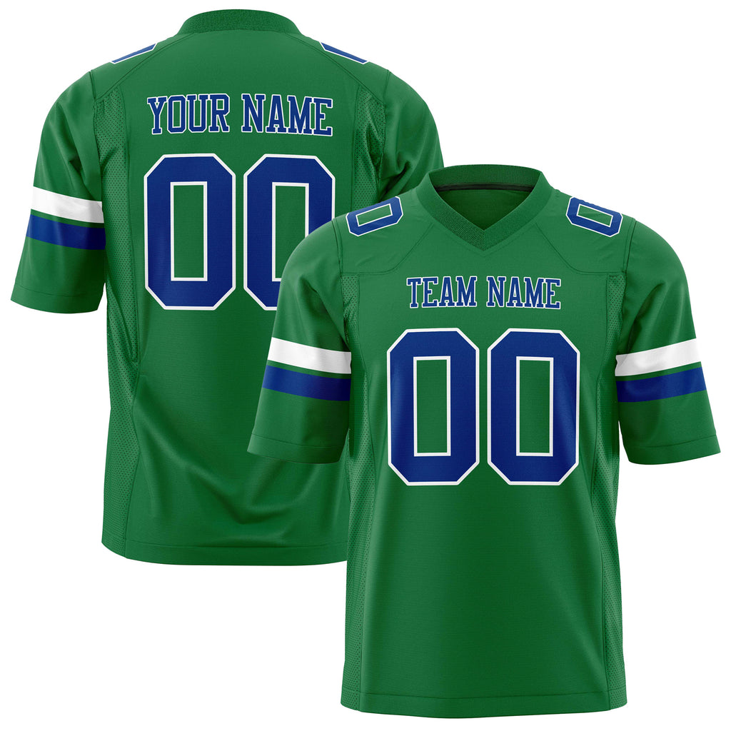 Custom Grass Green Royal Solid Colour Football Jersey FT01240725GR162