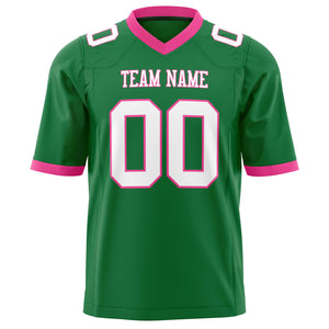 Custom Grass Green White Solid Colour Football Jersey