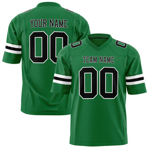 Custom Grass Green Black Solid Colour Football Jersey FT01240725GR164