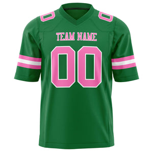 Custom Grass Green Pink Solid Colour Football Jersey