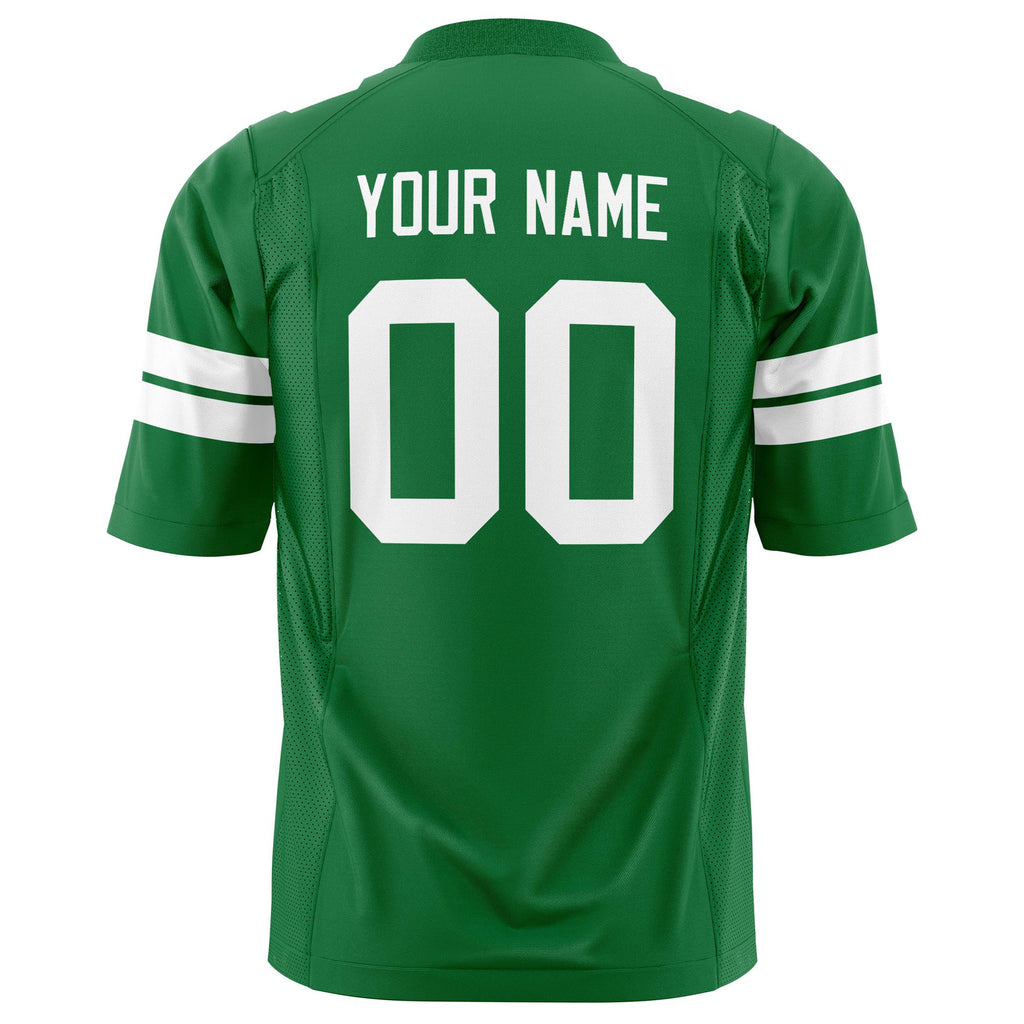 Custom Grass Green White Solid Colour Football Jersey