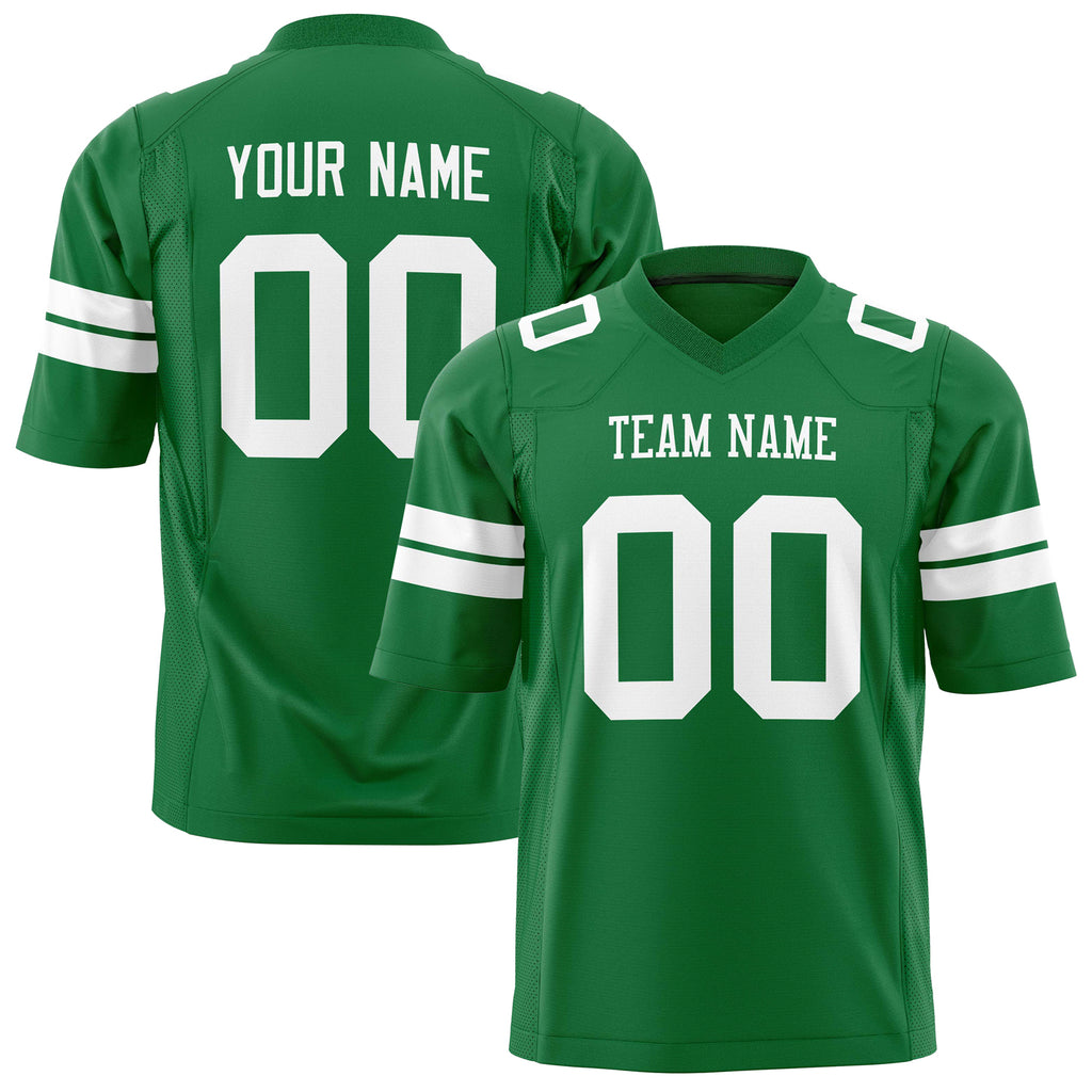 Custom Grass Green White Solid Colour Football Jersey FT01240725GR167
