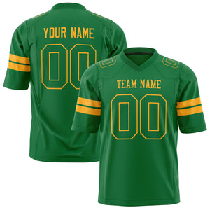 Custom Grass Green Gold Solid Colour Football Jersey FT01240725GR168